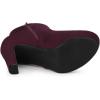 imageAllegra K Womens Round Toe Chunky High Heel Platform Ankle BootsBurgundy