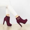 imageAllegra K Womens Round Toe Chunky High Heel Platform Ankle BootsBurgundy
