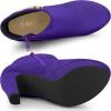 imageAllegra K Womens Round Toe Chunky High Heel Platform Ankle BootsPurple