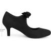 imageAllegra K Womens Round Toe Knot Hook and Loop Strap Kitten Heel PumpsBlack