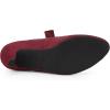 imageAllegra K Womens Round Toe Knot Hook and Loop Strap Kitten Heel PumpsBurgundy