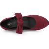 imageAllegra K Womens Round Toe Knot Hook and Loop Strap Kitten Heel PumpsBurgundy
