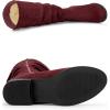 imageAllegra K Womens Slouch Round Toe Low Heel Boots Knee High BootsBurgundy