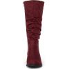 imageAllegra K Womens Slouch Round Toe Low Heel Boots Knee High BootsBurgundy