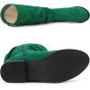imageAllegra K Womens Slouch Round Toe Low Heel Boots Knee High BootsGreen