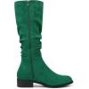 imageAllegra K Womens Slouch Round Toe Low Heel Boots Knee High BootsGreen