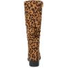 imageAllegra K Womens Slouch Round Toe Low Heel Boots Knee High BootsLeopard