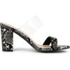 imageAllegra K Womens Snake Print Block Heel Snakeskin Heels Slide SandalsBlack Snakeskin