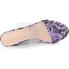 imageAllegra K Womens Snake Print Block Heel Snakeskin Heels Slide SandalsPurple