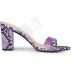 imageAllegra K Womens Snake Print Block Heel Snakeskin Heels Slide SandalsPurple