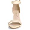 imageAllegra K Womens Solid Open Toe Buckle Block Heel Ankle Strap SandalsBeige