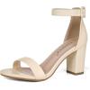 imageAllegra K Womens Solid Open Toe Buckle Block Heel Ankle Strap SandalsBeige
