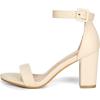 imageAllegra K Womens Solid Open Toe Buckle Block Heel Ankle Strap SandalsBeige