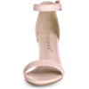 imageAllegra K Womens Solid Open Toe Buckle Block Heel Ankle Strap SandalsLight Pink
