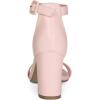 imageAllegra K Womens Solid Open Toe Buckle Block Heel Ankle Strap SandalsLight Pink