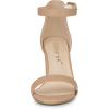 imageAllegra K Womens Solid Open Toe Buckle Block Heel Ankle Strap SandalsNude