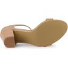 imageAllegra K Womens Solid Open Toe Buckle Block Heel Ankle Strap SandalsNude