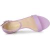 imageAllegra K Womens Solid Open Toe Buckle Block Heel Ankle Strap SandalsPurple