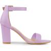 imageAllegra K Womens Solid Open Toe Buckle Block Heel Ankle Strap SandalsPurple