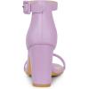 imageAllegra K Womens Solid Open Toe Buckle Block Heel Ankle Strap SandalsPurple