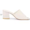 imageAllegra K Womens Square Toe Slip on Chunky Heel Slides SandalsCream