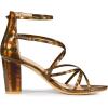 imageAllegra K Womens Strappy Crisscross Strap Opened Toe Block Heels SandalsBrown
