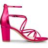 imageAllegra K Womens Strappy Crisscross Strap Opened Toe Block Heels SandalsHot Pink