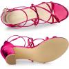 imageAllegra K Womens Strappy Crisscross Strap Opened Toe Block Heels SandalsHot Pink