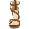 imageAllegra K Womens Strappy Platform Stiletto Heels SandalsBrown