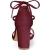 imageAllegra K Womens Tie Up Heels Burgundy Open Toe Chunky High Heels Sandal 8 M US