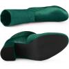 imageAllegra K Womens Velvet Round Toe Block Heels Foldable Mid Calf BootsGreen