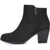 imageAllegra K Womenss Low Chunky Heel Side Zipper Ankle BootiesBlack