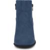 imageAllegra K Womenss Low Chunky Heel Side Zipper Ankle BootiesNavy Blue