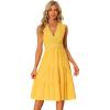 imageAllegra K Boho Sleeveless Dress for Womens Lace Trim Beach Tiered V Neck Midi SundressYellow