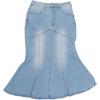 imageAllegra K Fishtail Denim Skirt for Women Casual Washed High Waisted Midi Jean SkirtsLight Blue