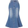 imageAllegra K Fishtail Denim Skirt for Women Casual Washed High Waisted Midi Jean SkirtsSky Blue