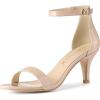 imageAllegra K Womens Ankle Strap Kitten Heeled Open Toe Stiletto Heels SandalsBeige