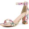 imageAllegra K Womens Floral Print Open Toe Block High Heels Summer SandalsPink Flowers