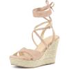 imageAllegra K Womens Lace Up Espadrilles Wedges Heel Platform Heels SandalsPink