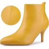 imageAllegra K Womens Pointed Toe Side Zipper Stiletto Heels Ankle BootsYellow