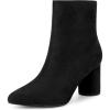 imageAllegra K Womens Pointy Toe Side Zip Block Heel Ankle BootsBlack