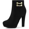 imageAllegra K Womens Round Toe Chunky High Heel Platform Ankle BootsBlack