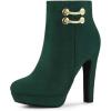 imageAllegra K Womens Round Toe Chunky High Heel Platform Ankle BootsGreen