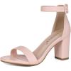 imageAllegra K Womens Solid Open Toe Buckle Block Heel Ankle Strap SandalsLight Pink