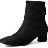 imageAllegra K Womens Square Toe Ankle Boots Chunky Low Heels BootsBlack