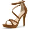 imageAllegra K Womens Strappy Platform Stiletto Heels SandalsBrown