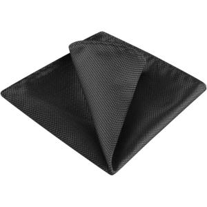 imageAllegra K Mens Pocket Squares Solid Color Classic Textured Handkerchiefs for Wedding BusinessBlack