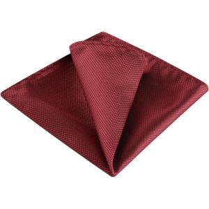 imageAllegra K Mens Pocket Squares Solid Color Classic Textured Handkerchiefs for Wedding BusinessWine Red