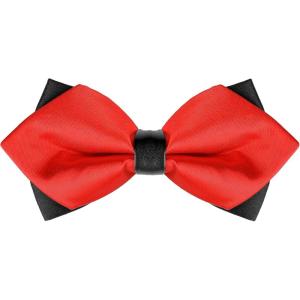 imageAllegra K Mens PreTied Bowties Plain Adjustable Neck Wedding Pointed Bow TiesRed