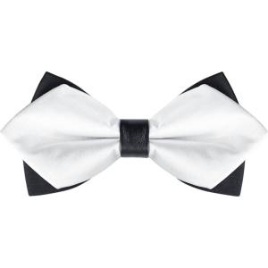 imageAllegra K Mens PreTied Bowties Plain Adjustable Neck Wedding Pointed Bow TiesSilver